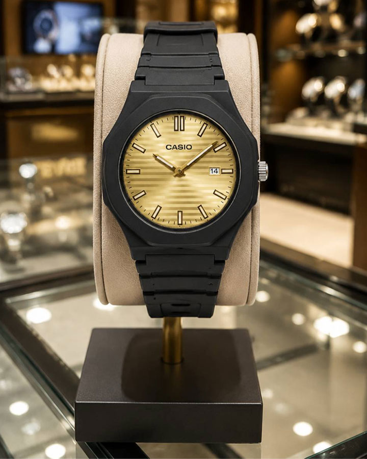 ساعت مردانه CASIO مدل Edek (صفحه طلایی)