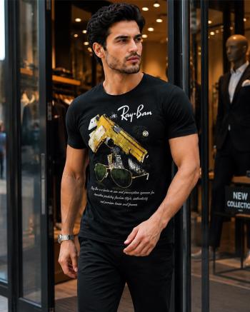 تیشرت مردانه طرح rey ban