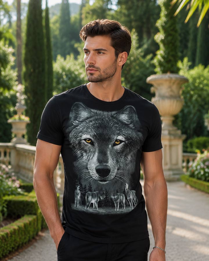 تیشرت مردانه مدل Wolf
